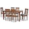 Baxton Studio Cherese Modern and Contemporary Grey Fabric and Walnut Brown Finished Wood 7-Piece Dining Set 186-10545-10520-Zoro - alternate 8